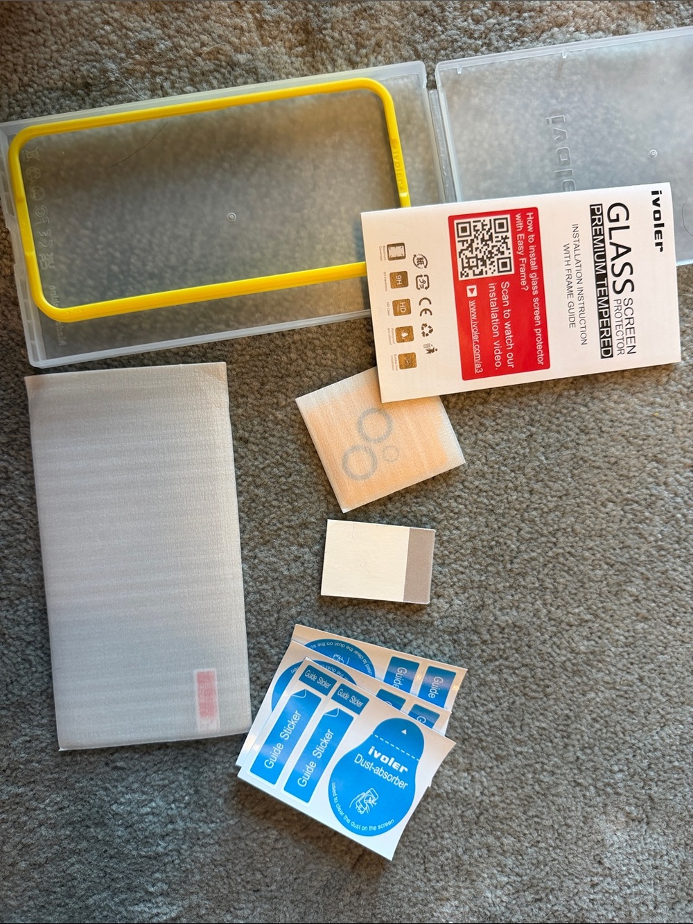 Yellow Alignment Frame Tempered Glass Screen Protector Kit for iPhone 14